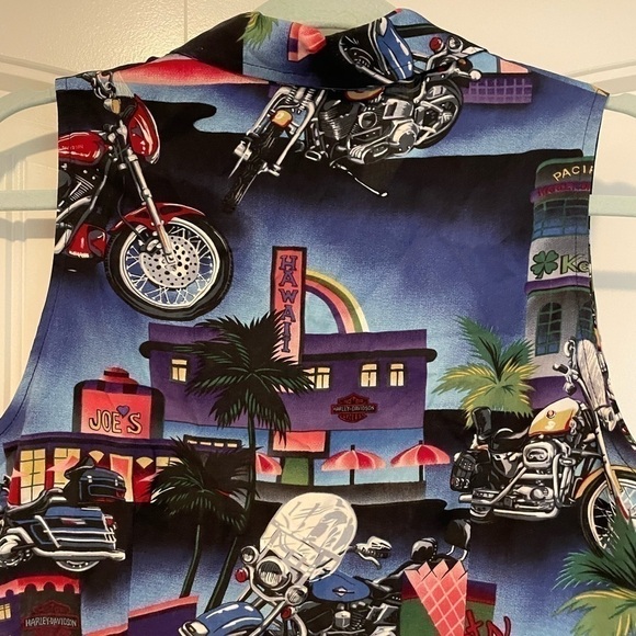 Vintage Harley-Davidson Tori Richard 90’s sleeveless button down tank top medium - Picture 4 of 6